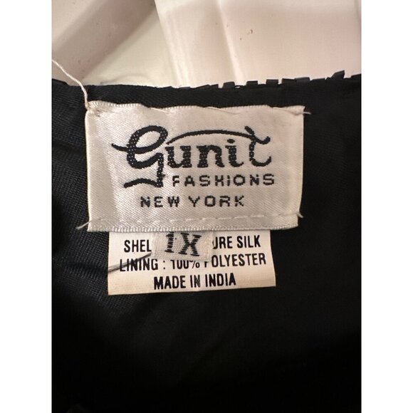 Gunit Fashions New York 1X Black Silk & Polyester Beaded Sequin Dress - Picture 4 of 5